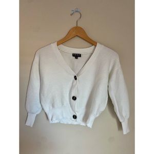 Marshalls White Button Down V-Neck Sweater